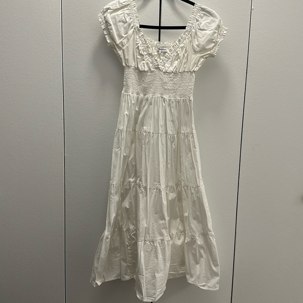WeWoreWhat Cream Maxi Dress with Smocked Waist